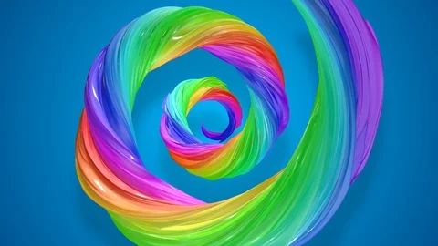 Abstract background with rainbow color stripes that moving in a spiral and shiny Stock Footage 115670540