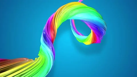 Abstract background with rainbow color stripes that moving in a spiral and shiny Stock Footage 130192684