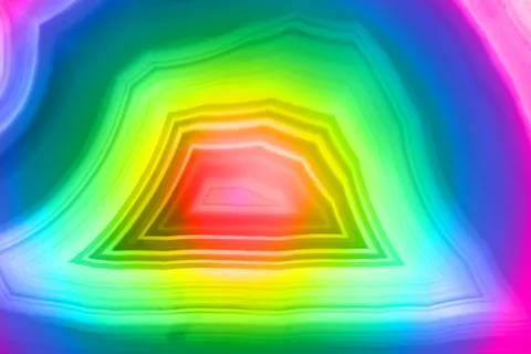 Abstract background, rainbow colored agate mineral cross section Stock Photos