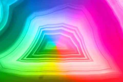 Abstract background, rainbow colored agate mineral cross section Stock Photos