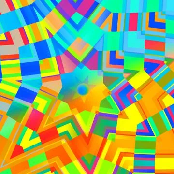 Abstract background in rainbow colors - concentric yellow mandala - multicolo Stock Illustration