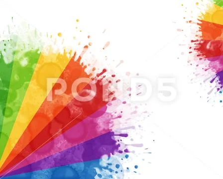Abstract background - rainbow splash on white Stock Illustration