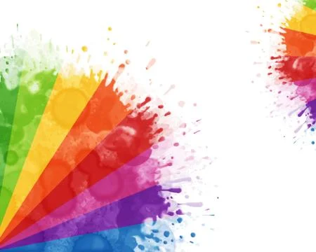 Abstract background - rainbow splash on white Stock Illustration