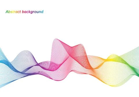 Abstract background with rainbow wave on white background Stock Illustration