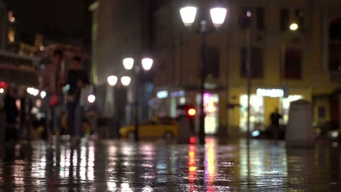 Abstract background rainy late evening in the city in naturale dark tones Stock Footage 78019918