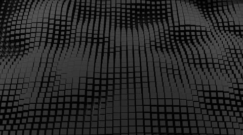 Abstract background of random black cube block wave pattern, 3D illustration  Stock Illustration