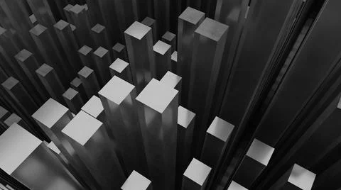 Abstract background of random black cube block wave pattern, 3D illustration  스톡 일러스트