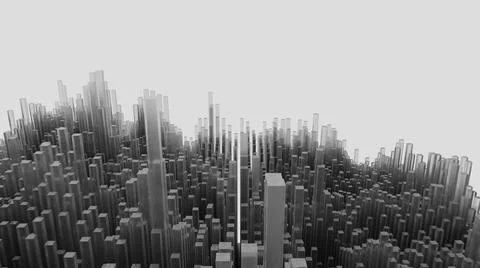 Abstract background of random black cube block wave pattern, 3D illustration  Illustrazione stock