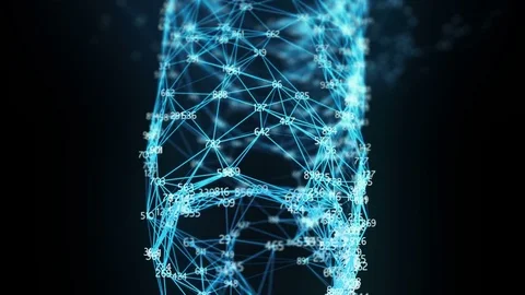 Abstract Background Random Digits Digital Plexus Tunnel Funnel Loop Alpha matte Stock Footage 82470681