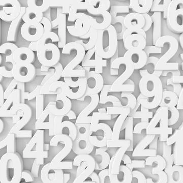 Abstract background of random numbers. 3D rendering. Stock Illustration