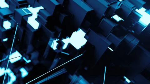 Abstract background with random square and rectangular shapes. Connection con Stock Illustration