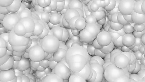 Abstract background of random white circle , 3D illustration rendering イラスト素材