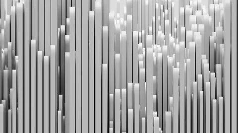 Abstract background of random white cube block wave pattern, 3D illustration  Illustrazione stock