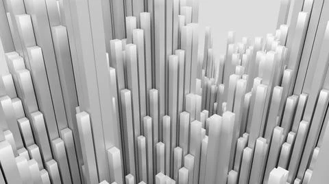 Abstract background of random white cube block wave pattern, 3D illustration  Illustrazione stock