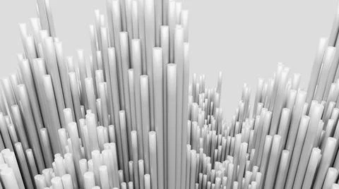 Abstract background of random white cube block wave pattern, 3D illustration  Stock Illustration