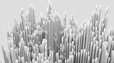 Abstract background of random white cube block wave pattern, 3D illustration  Illustrazione stock