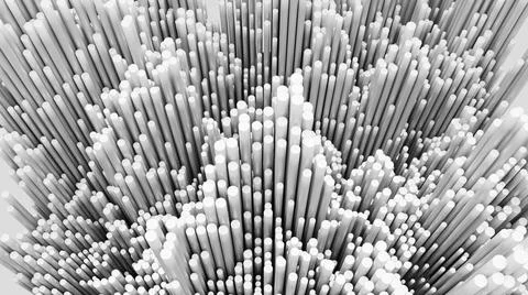 Abstract background of random white cube block wave pattern, 3D illustration  Illustrazione stock