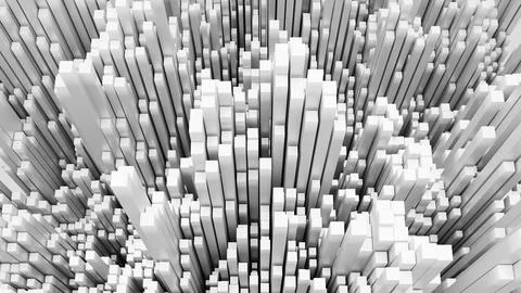 Abstract background of random white cube block wave pattern, 3D illustratio.. Stock-Illustration