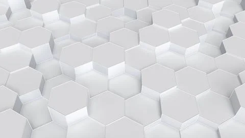 Abstract background from random white hexagons. Abstract honeycomb backgrou.. Stock Illustration