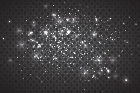 Abstract background of real dust particles with backlight with a real flash lens Stock Illustration
