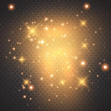 Abstract background of real dust particles with backlight with a real flash lens Stock Illustration