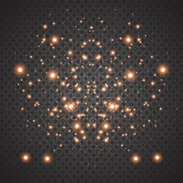 Abstract background of real dust particles with backlight with a real flash lens Stock Illustration