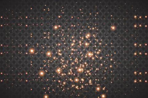 Abstract background of real dust particles with backlight with a real flash lens Stock Illustration
