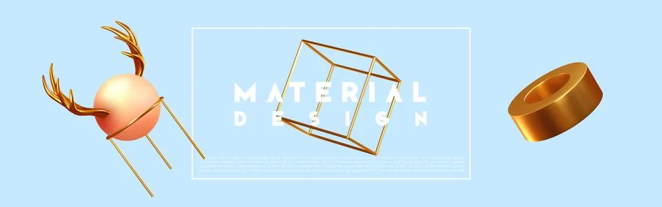 Abstract background with realistic geometric objects 3d shape. Designed by Tr Stockillustratie