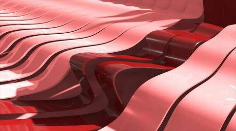 Abstract background with realistic waves lines. Red bend lines in the cent... Stock Photos