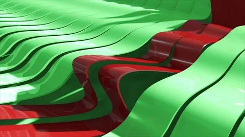Abstract background with realistic waves lines. Red bend lines in the cent... Foto stock