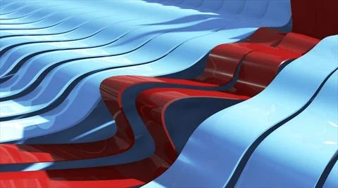 Abstract background with realistic waves lines. Red bend lines in the cent... Foto stock