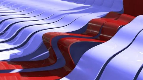 Abstract background with realistic waves lines. Red bend lines in the cent... Stock Photos