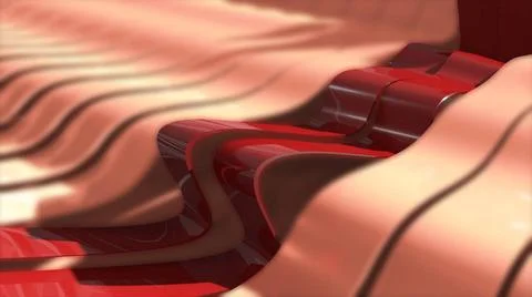 Abstract background with realistic waves lines. Red bend lines in the cent... Stock Photos