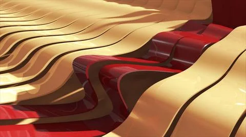 Abstract background with realistic waves lines. Red bend lines in the cent... Stock Photos