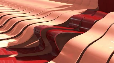 Abstract background with realistic waves lines. Red bend lines in the cent... Stock Photos