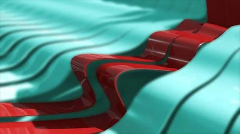 Abstract background with realistic waves lines. Red bend lines in the cent... Stock Photos