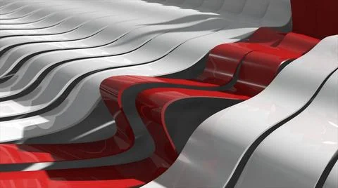 Abstract background with realistic waves lines. Red bend lines in the cent... Foto stock