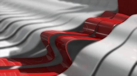 Abstract background with realistic waves lines. Red bend lines in the cent... Stock Photos