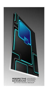 ABSTRACT BACKGROUND OF RECTANGLE PERSPECTIVE WITH BLUE COLOR Stock Illustration