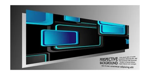 ABSTRACT BACKGROUND OF RECTANGLE PERSPECTIVE WITH BLUE COLOR Stock Illustration