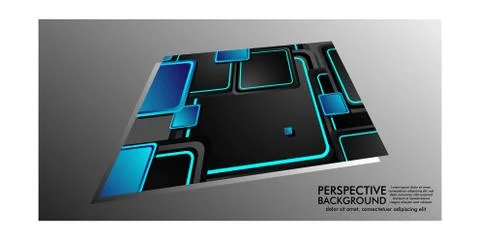 ABSTRACT BACKGROUND OF RECTANGLE PERSPECTIVE WITH BLUE COLOR Stock Illustration