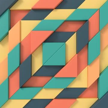 Abstract background of rectangle shape. 3D rendering. Illustrazione stock