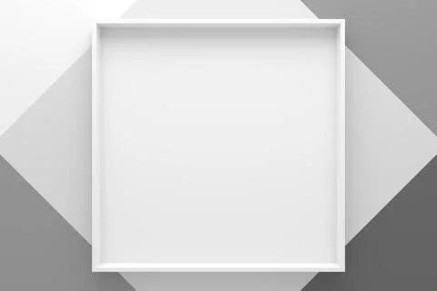 Abstract background of rectangle shape tray. 3D rendering. イラスト素材
