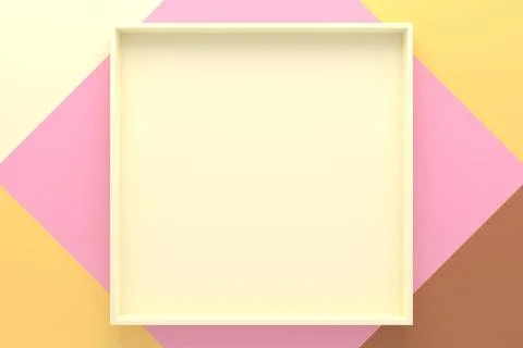 Abstract background of rectangle shape tray. 3D rendering. Stock Illustration