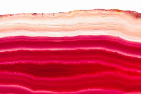 Abstract background - red agate slice mineral isolated on white background Stock Photos
