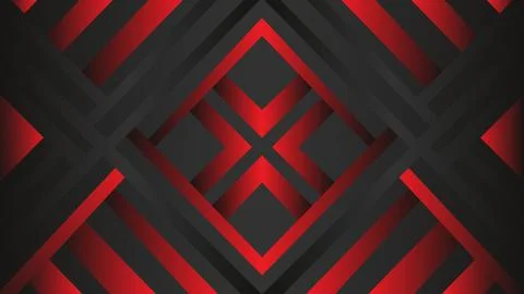 Abstract Background Red and Black Geometric Design with Intersecting Angled.. Stock Illustration