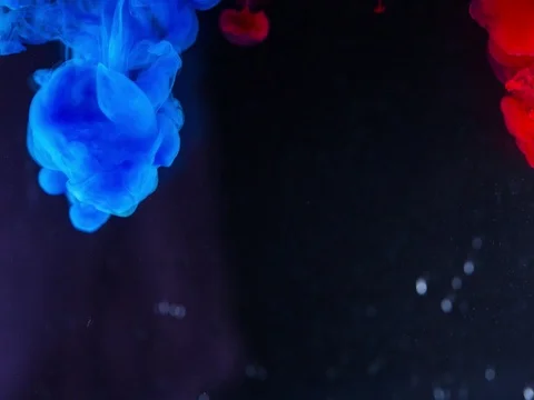 Abstract background, red and blue drop ink in water. Stock Footage 80920628