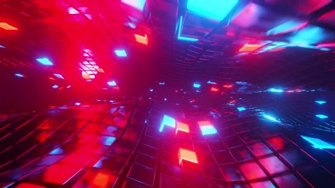 Abstract background of red and blue lights. Infinitely looped animation Stock Footage 260403740