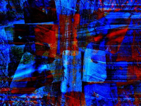 Abstract background in red and blue, with a spectacular rhythm and inserts. Stock Illustration