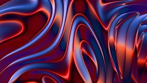 Abstract background with red and blue flowing curves.. Stock Illustration